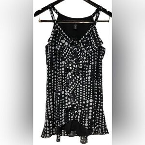 White House Black Market Ruffled Tie Front Sleeveless Blouse In Women’s Size S